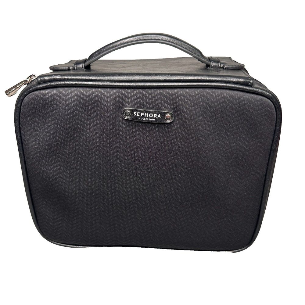 Sephora Collection Pack It All Black Bag Zippered Train Case